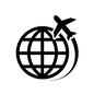 海外旅行 海外旅行 海外旅行,世界旅行,地球,飛行機,フライト,ジェット機,ジャンボ機,飛行,航空機,乗り物のシルエット素材