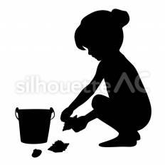 貝を拾う 貝,貝殻,拾うのシルエット素材