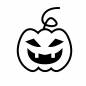 ハロウィンかぼちゃ　白抜き ジャックオランタン,かぼちゃ,野菜,実,顔,彫刻,正面,1個,怖い,不気味のシルエット素材