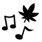 音楽記号 音楽記号 レゲエ,音符,音楽記号,葉っぱ,葉,大麻,麻の葉,麻,ジャマイカ音楽,音楽のシルエット素材