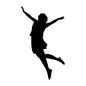 喜ぶ女性 喜ぶ女性 感情,喜ぶ,ジャンプ,飛び跳ねる,踊る,ダンス,嬉しい,dance,1人,全身のシルエット素材