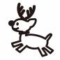 クリスマス（トナカイ） クリスマス,トナカイ,角,動物,全身,走る,首輪,にっこり,横向き,シンプルのシルエット素材