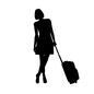 トラベル 人物,女性,全身,待つ,旅,旅行,お出かけ,トラベル,キャリー,キャリーバッグのシルエット素材