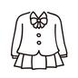 制服 制服,ブレザー,リボン,スカート,女子中学生,女子高校生,女の子用,女子学生,手描き風,学校のシルエット素材