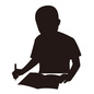 勉強をしている男の子 勉強をしている男の子 男の子,教育,勉強,坊主,ノート,ペン,教科書,宿題,子供,半袖のシルエット素材