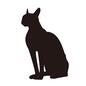 猫 猫 猫,ねこ,ネコ,細身,無毛,スフィンクス,座る,斜め,大きい,大きな耳のシルエット素材