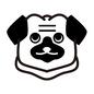 パグ パグ パグ,垂れ耳,折れ耳,小型犬,ペット,飼い犬,愛犬,イヌ,いぬ,生物のシルエット素材