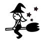 魔法使い 魔法使い 人物,女性,魔法使い,魔女,空飛ぶほうき,箒,ほうき,ホウキ,飛ぶ,魔女帽子のシルエット素材