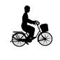 自転車 自転車 女性,女の人,買い物,人間,人物,運転,乗る,自転車,サイクリング,スポーツのシルエット素材