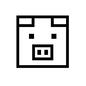 豚 豚 豚,ブタ,ぶた,動物,ピッグ,四角,正方形,四角形,正面,ブーブーのシルエット素材