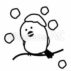 雪が積もった鳥 鳥,積雪,冷たいのシルエット素材
