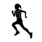マラソン マラソン 運動,走る,走る人,女性,ラストスパート,レース中,大会,フルマラソン,ゼッケン,ランニングウェアのシルエット素材