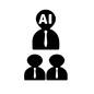 AIの男性 AIの男性 男性,ai,サラリーマン,ネクタイ,ビジネスマン,ピクトグラム,人物,3人,人工知能,テクノロジーのシルエット素材