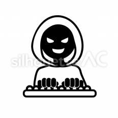 スキミング 人物,フード,パソコンのシルエット素材