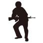 銃を構えた男性 サバイバルゲーム,ライフル,銃,男性人物,全身,正面,構える,運動,健康,スポーツのシルエット素材