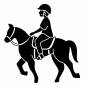 乗馬する人 乗馬,乗る,馬,動物,1頭,男性,半袖,ヘルメット,アウトドア,レジャーのシルエット素材