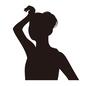 汗を拭く女性 暑い,汗,汗ばむ,汗を拭く,拭く,上半身,夏日,真夏日,人物,人のシルエット素材