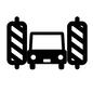 洗車 洗車 洗車機,ブラシ,車,自動車,洗う,前から,1台,洗車中のシルエット素材