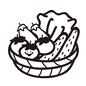 野菜 野菜 野菜,朝採り野菜,トマト,なす,キュウリ,夏野菜,ざる,顔,かわいい,簡単のシルエット素材