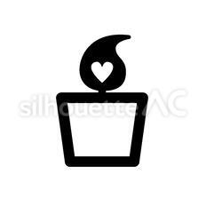 ロウソク ロウソク,ろうそく,キャンドルのシルエット素材