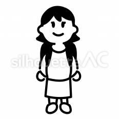 小学生　女の子 小学生,半袖,スカートのシルエット素材