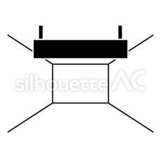 天井吊りサイン 天井,吊り,サインのシルエット素材