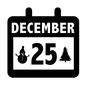 12月25日のカレンダー カレンダー,雪だるま,クリスマスツリー,日付け,日めくり,クリスマス,イベント,冬,12月,12月25日のシルエット素材