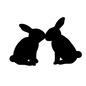 うさぎ うさぎ うさぎ,兎,ウサギ,向かい合う,チュッ,キス,向かい合う,全身,横向きのシルエット素材