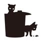 生ごみ 生ごみ 野良猫,生ごみ,ゴミ箱,2匹,荒らす,猫,動物,ゴミ捨て場,生ごみ対策,蓋のシルエット素材