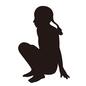 座る女の子 座る,休憩,休む,見学,人物,女の子,全身,横向き,体育,水泳部のシルエット素材