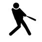 バッター バッター 野球選手,バッター,打つ,フライ,人物,ピクトグラム,野球,スポーツ,全身,フォームのシルエット素材