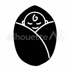 赤ちゃん 赤ちゃん,おくるみ,包むのシルエット素材