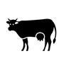 雌牛 丑年,乳牛,雌牛,牛,生き物,動物,酪農,農場,牧場,牧畜のシルエット素材