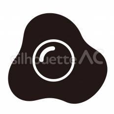 目玉焼き 目玉焼き,卵,黄身のシルエット素材