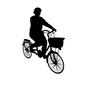 自転車 自転車 女性,女の人,買い物,人間,人物,運転,乗る,自転車,サイクリング,スポーツのシルエット素材