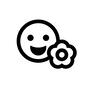 笑顔 笑顔 笑顔,にっこり,人物,1人,スマイル,笑う,ニコニコ,花,フラワー,平和のシルエット素材
