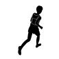 マラソン 運動,走る,走る人,男性,後ろ姿,レース中,カーブ,フルマラソン,ゼッケン,ランニングウェアのシルエット素材