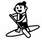 パドリング 女 パドリング 女 パドリング,子供,女の子,観光,旅行,サーフィン,サーフボード,遊ぶ,海,マリンスポーツのシルエット素材
