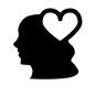 女性 女性,人,人物,横顔,横向き,顔,アップ,ハート,ハートマーク,ハート模様のシルエット素材