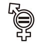 ジェンダーレス シンボルマーク,性別記号,＝,同じ,一緒,男性記号,女性記号,LGBTQ,ジェンダーレス,アイコンのシルエット素材