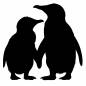 ペンギンの親子 ペンギンの親子 ペンギン,動物,親子,生き物,かわいい,ファミリー,スキンシップ,親子愛,動物園,水族館のシルエット素材