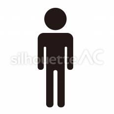 男性用 人型,立つ,全身のシルエット素材