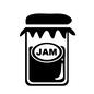 ジャム ジャム ジャム,瓶詰,瓶入り,ラベル,英語,アルファベット,大文字,1本,蓋,側面のシルエット素材