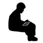 読書する人 読書する人 読書,本,読む,座る,横向き,男性,男,男の人,人物,人のシルエット素材