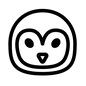 ペンギン ペンギン フクロウ,ふくろう,梟,ペンギン,正面,嘴,かわいい,癒し,デフォルメ,アップのシルエット素材