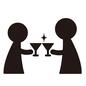 恋人 恋人 乾杯,シャンパングラス,お祝い,カップル,グラス,お酒,ピクトグラム,人物,人,恋人のシルエット素材
