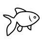 金魚 金魚 金魚,キンギョ,きんぎょ,泳ぐ,生き物,1匹,魚,横向き,アイコンのシルエット素材