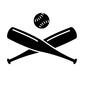 野球道具 野球道具 野球道具,バット,ボール,クロス,2本,道具,野球,スポーツ,野球グッズ,スポーツ用品のシルエット素材