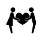 愛 愛 カップル,恋人,仲良し,夫婦,人物,人,男女,男,女,両想いのシルエット素材