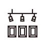 展示品 展示品 展示,額縁,絵,アート,絵画,作品,展示品,名画,飾る,照明のシルエット素材